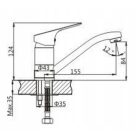 sotbe ATRAN Forgatható mosdócsaptelep fém dugóval