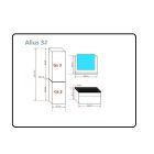 ALIUS 32 MAGASFÉNYŰ Fekete FÜRDŐSZOBA BÚTOR