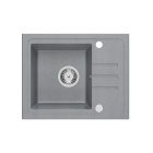 QUADRON BEN 116 szürke gránit mosogató szürke csaptelep rugalmas kifolyóval + szifon + kupak