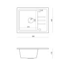 QUADRON BEN 116 szürke gránit mosogató szürke csaptelep rugalmas kifolyóval + szifon + kupak