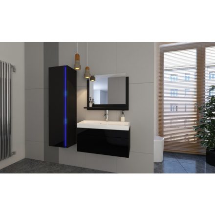 DREAM I 80 Magasfényű fekete fürdőszoba bútor mosdóval