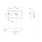 Mylife GERA falra szerelhető MAGASFÉNYŰ mosdószekrény mosdóval