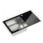 Hugh 111 acélkamrÁS MOSOGATÓ TÁLCA fekete üveglappal