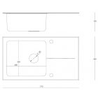 Hugh 111 acélkamrÁS MOSOGATÓ TÁLCA fekete üveglappal