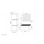 Ibiza I 60 Magasfényű fekete fürdőszoba bútor mosdóval