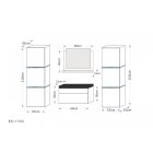 Ibiza Big II 60 Magasfényű fekete fürdőszoba bútor mosdóval