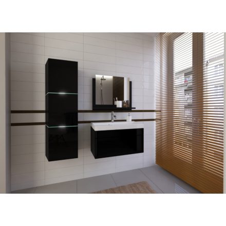 Ibiza Big I 80 Magasfényű fekete fürdőszoba bútor mosdóval