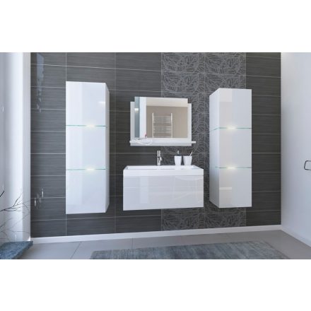 Ibiza Big II 80 Magasfényű fehér fürdőszoba bútor mosdóval