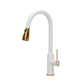   JESSICA Q Line Kihúzható zuhany SteelQ acél konyhai csaptelep kihúzható kifolyóval fehér