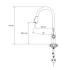 JESSICA Q LINE konyhai csaptelep Kihúzható zuhany PVD arany