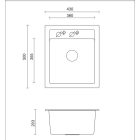 JOHNNY 100 Steingran fekete gránit mosogató,szifonnal és dugóval