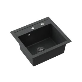   JOHNNY 110 Steingran fekete gránit mosogató,szifonnal és dugóval