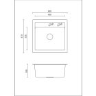 JOHNNY 110 Steingran fekete gránit mosogató,szifonnal és dugóval