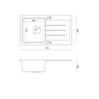 JOHNNY 111 Steingran gránit mosogató matt fekete,csaptelep,adagoló,szifon.