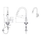 katrina konyhai csaptelep fekete matt kihúzható