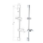 SOTBE LARK 60 állítható Zuhanyrúd szappantartóval Szín króm