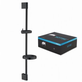   SOTBE LARK fekete 80 állítható zuhanyrúd szappantartóval