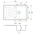 LEO Gránit mosogató Fekete