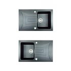 LEO Gránit mosogató Fekete-szemcsés fényes