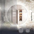 kerek LED tükör 90cm, 3 világos szín-fűtési funkcióval