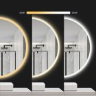 kerek LED tükör 90cm, 3 világos szín-fűtési funkcióval