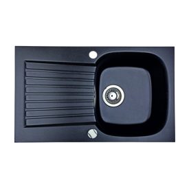 MASTER Gránit mosogató Fekete-szemcsés fényes