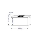 MODE 60 cm-es mosdószekrény magasfényű fekete+ fekete üveglap