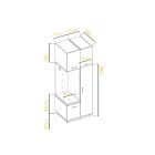 mylife moli 1 előszoba szekrény fényes-szürke (120cm)