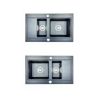 NUBIRU 15 Gránit mosogató fekete szemcsés fényes