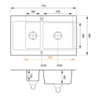 NUBIRU 15 Gránit mosogató fekete szemcsés fényes