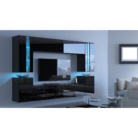 PRINCE CONCEPT 24 MAGASFÉNYŰ FEKETE NAPPALI BÚTOR (240cm)