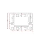 PRINCE CONCEPT 24 MAGASFÉNYŰ FEKETE NAPPALI BÚTOR (256cm)