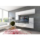 PRINCE concept LENO 11 MAGASFÉNYŰ FEHÉR NAPPALI BÚTOR SZETT (203cm)