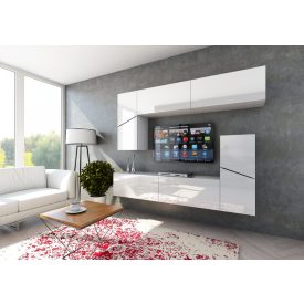   PRINCE concept LENO 11 MAGASFÉNYŰ FEHÉR NAPPALI BÚTOR SZETT (203cm)