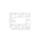 PRINCE concept LENO 11 MAGASFÉNYŰ FEHÉR NAPPALI BÚTOR SZETT (203cm)