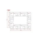 Prince Concept 27 nappali bútor szett magasfényű fekete (240cm)