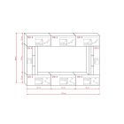 Prince Concept 28 nappali bútor szett magasfényű fekete (273cm)