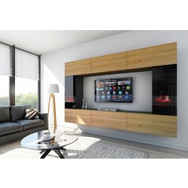   Prince Concept 29 nappali bútor szett arany tölgy-fekete (249cm)