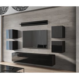   Prince Concept 41 nappali bútor szett magasfényű fekete (240CM)