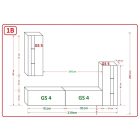 Prince Concept 47 nappali bútor szett magasfényű fekete (219cm)
