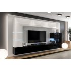 Prince Concept Anna 89 nappali bútor szett magasfényű fehér-magasfényű fekete (332cm)