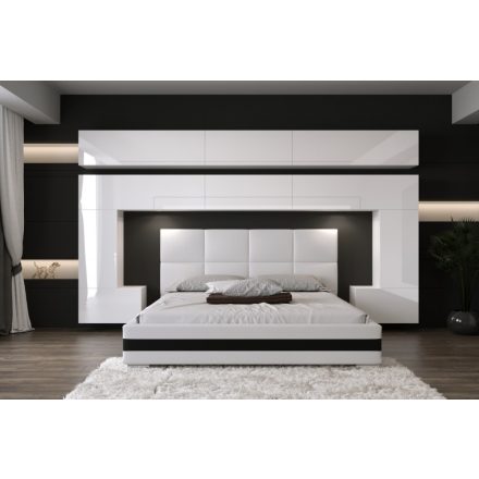 Prince Panama 5 hálószoba bútor magasfényű fehér (323cm)