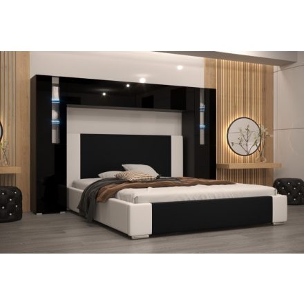 Prince Panama 8 hálószoba bútor magasfényű fekete (240cm)