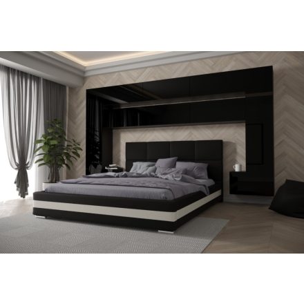 Prince Panama 7 hálószoba bútor magasfényű fekete (300cm)