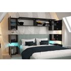 Prince Panama 13 hálószoba bútor magasfényű feKETE (240cm)