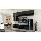 Prince Symetric CONCEPT 30 nappali bútor szett magasfényű fekete (219cm)