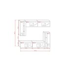 Prince Symetric CONCEPT 30 nappali bútor szett magasfényű fekete (219cm)