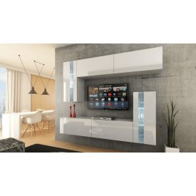   Prince Symetric CONCEPT 30 nappali bútor szett magasfényű fehér (219cm)