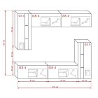 Prince Symetric concept 30 nappali bútor szett tölgy matt (219cm)