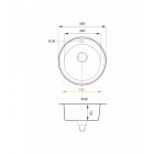 RADO Gránit kör mosogató Fekete